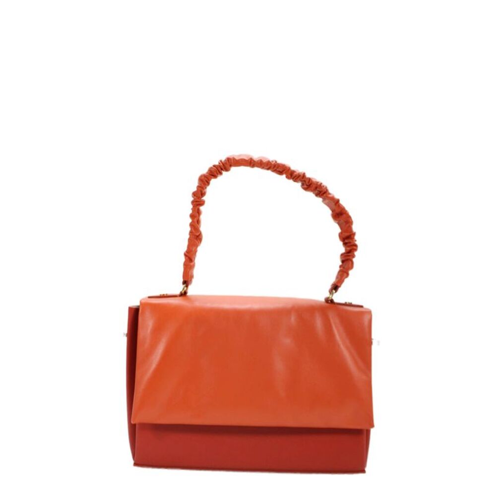Nico Giani Womens Interior Pocket Clutch Leather Crossbody Handbag Orange Size M